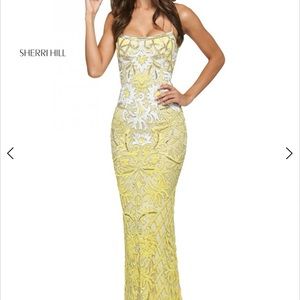 Sherri Hill Sequin Yellow Prom Dress!